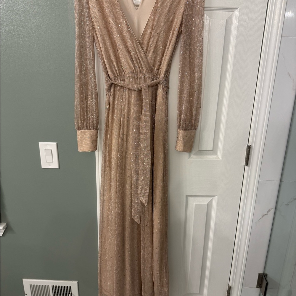 Baltic Born Shimmering Tan Long Sleeve Dress